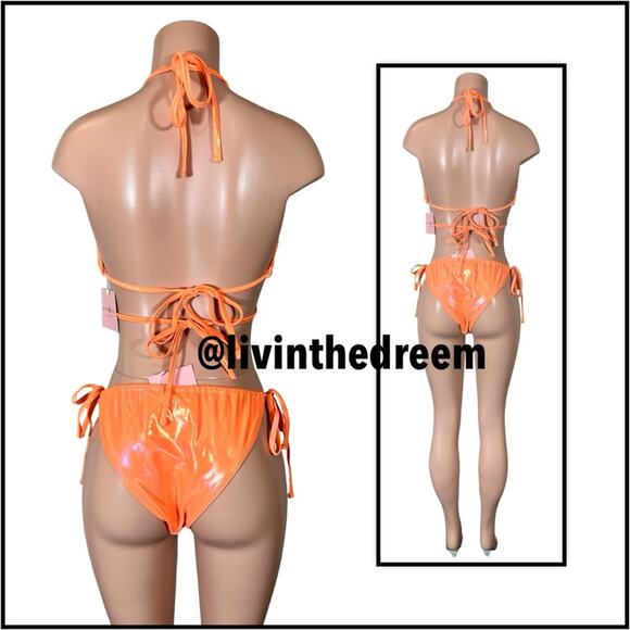 MODA MINX MAGIC IN MAKO WRAP TRIANGLE XL & RUCHED TIE SIDE BIKINI BOTTOMS L $79 - Picture 7 of 14